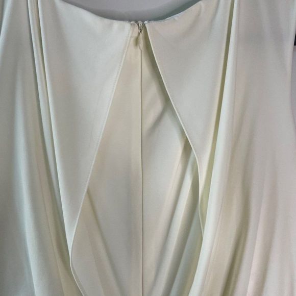 Adrianna Papell Cream dress with metallic champagne geometric skirt NWT RARE - Picture 7 of 8